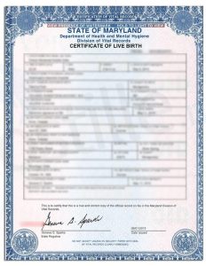 What does a birth certificate looks like 