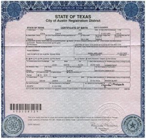 what a birth certificate looks like 
