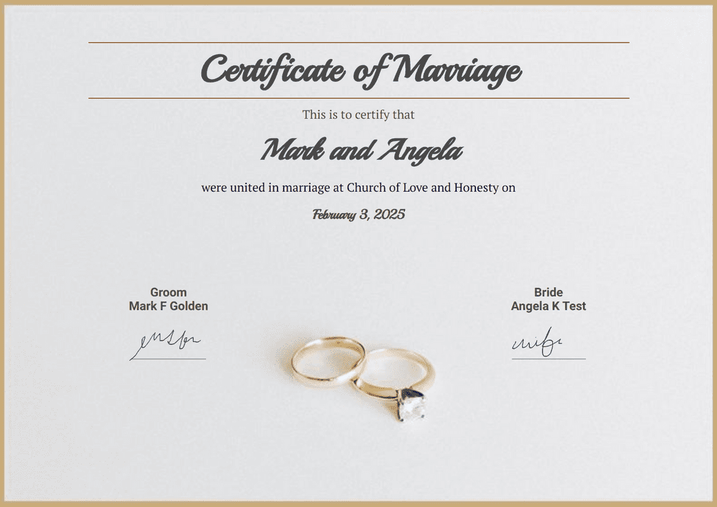 fake marriage certificate for fun